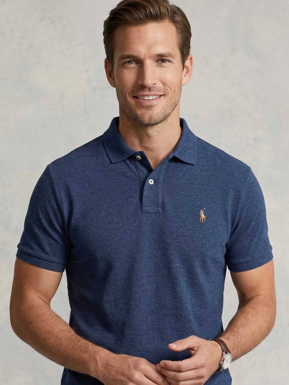 Polo Ralph Lauren Men's Slim Fit Navy Polo Shirt | Size Medium | 100% Cotton